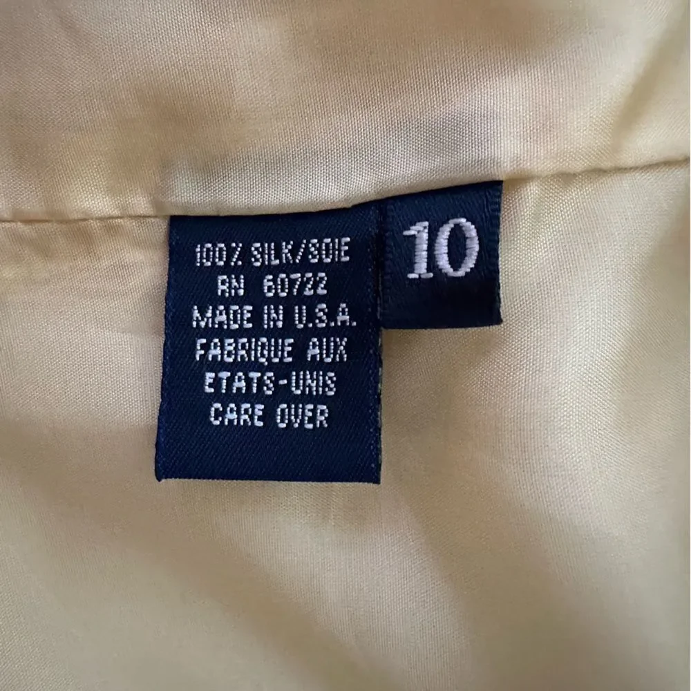 Burberry’s of London Silk Vintage Crop Zip Front Mid Mustard Gold Blazer Jacket - Picture 10 of 12